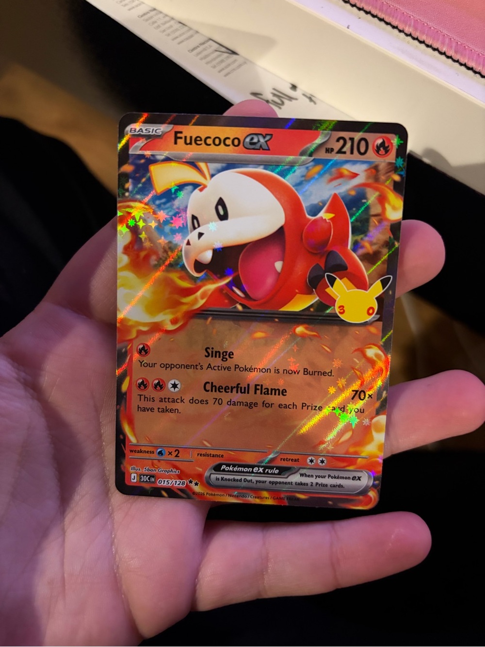 Fuecoco ex Holo Trading Card - Red